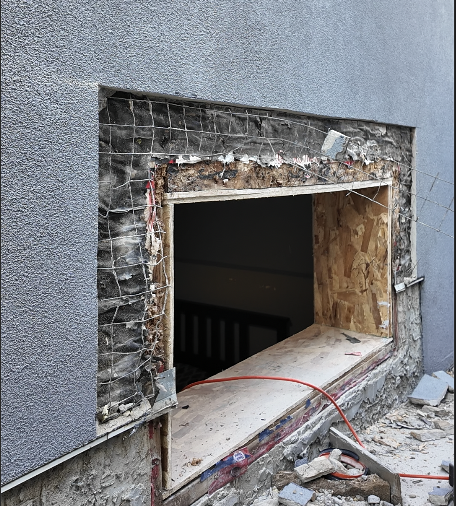 Basement window opening